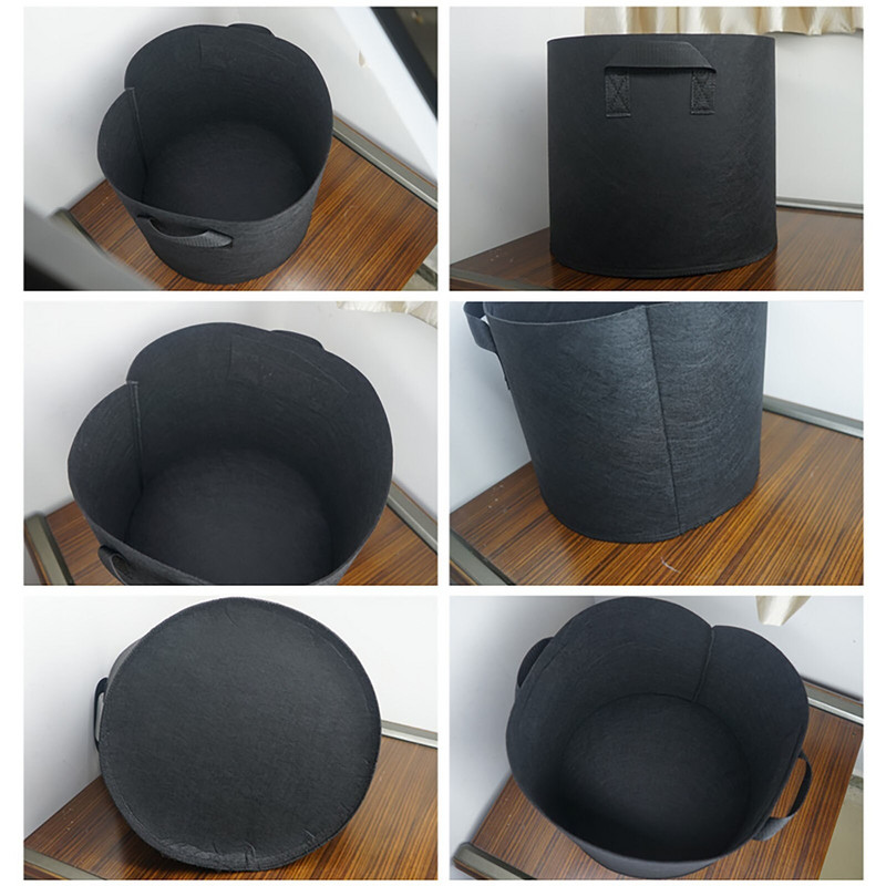 Teplé jedlo, rastliny s hustou netkanou textíliou s rukoväťami, ťažký galón, 1/2/3/5/7 pestovateľské vrecko, kvetináč, terasa, trávnik a hlboké štartovacie misky