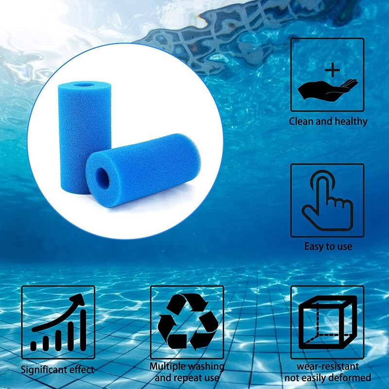 6 db habszivacs szűrőszivacs Intex A típusú újrafelhasználható mosható úszómedence akváriumi szűrőtartozékokhoz