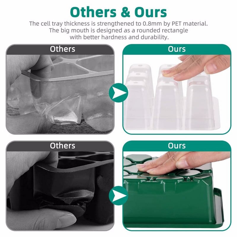 Skutočná zmes potravín na misku) Misky na sadenice (12 semenných buniek s nastaviteľnou vlhkosťou, 5 kusov, trávniková rohož na terasu a záhradu