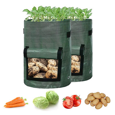 Žiedai lauko tiektuvams PE storo audinio sodinimo mašina sodo sodinimas auga konteineris bulvių maišelis pasidaryk pats 2 vnt pipirmėčių augalai