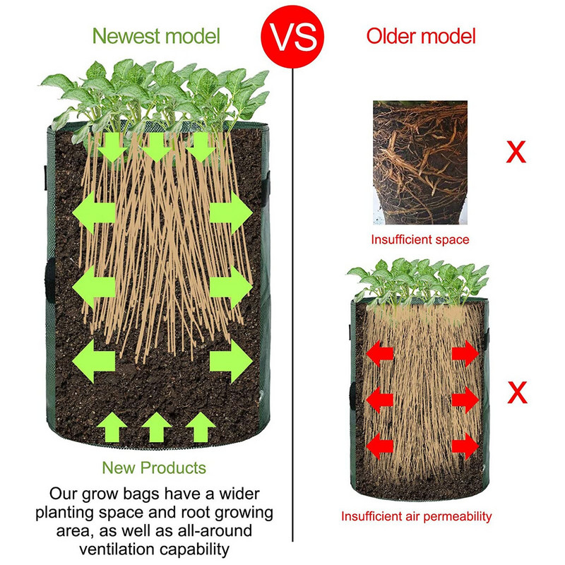 Žiedai lauko tiektuvams PE storo audinio sodinimo mašina sodo sodinimas auga konteineris bulvių maišelis pasidaryk pats 2 vnt pipirmėčių augalai