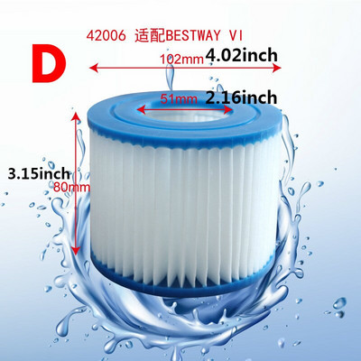 1/2/5 vnt plaukimo baseino įranga C tipo filtro arena piscina filtro kasetė Intex baseino keitimo filtro kasetė Kasdienė priežiūra