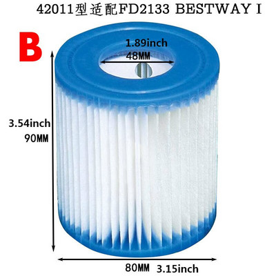 1/2/5 vnt plaukimo baseino įranga C tipo filtro arena piscina filtro kasetė Intex baseino keitimo filtro kasetė Kasdienė priežiūra