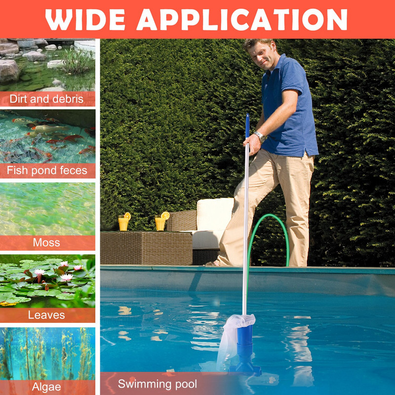 Baseino dulkių siurblys Valymas Dezinfekavimo įrankis Siurbimo galvutė su tinkliniu tvenkiniu fontanu SPA baseino filtras Šepetys su rankena EU/US