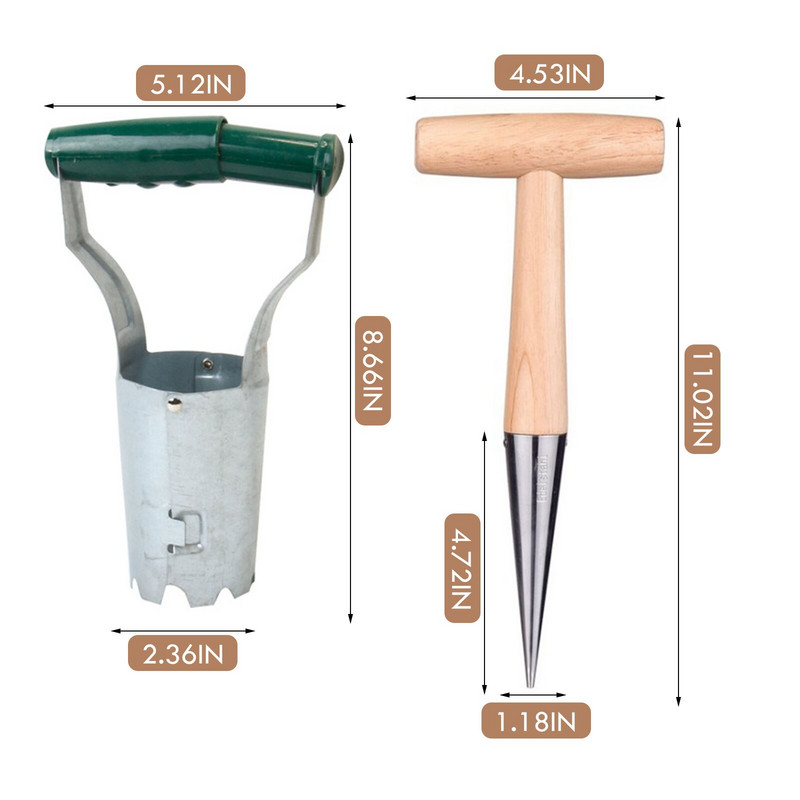 Transplant de răsaduri Set de transplant de răsaduri cu perforator pentru plante suculente agricole Instrument de grădinărit pentru plantare de legume