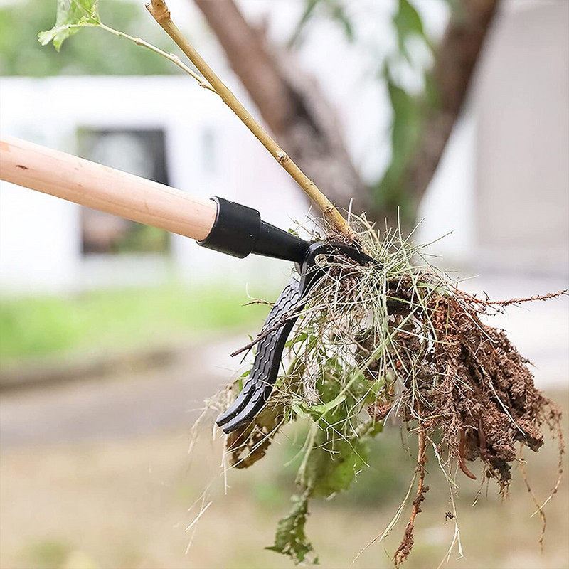 Weeder Stand Up Dispozitiv de îndepărtare a rădăcinilor antirugină fără stâlp Instrumente cu gheare de alumină pentru accesorii de curte de grădină în aer liber Negru 14,5*14 cm