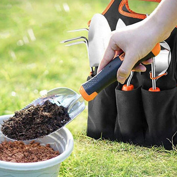 1 Σετ εργαλείων κήπου Εργονομική λαβή αντισκωριακή χειρολαβή σπάτουλα με τσάντα μεταμόσχευσης Weeder Pruner Garden Kit