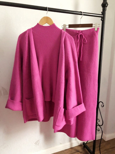 Set de iarnă tricotat pentru femei