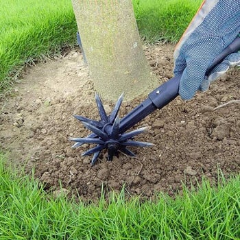 2 σε 1 Περιστροφικός Καλλιεργητής Garden Lawn Ripper Πλαστικοί αεριστές χεριών Εργαλείο περιστροφής εδάφους μεταμοσχευτή γεωργικών εκτάσεων Γεωργικός εξοπλισμός