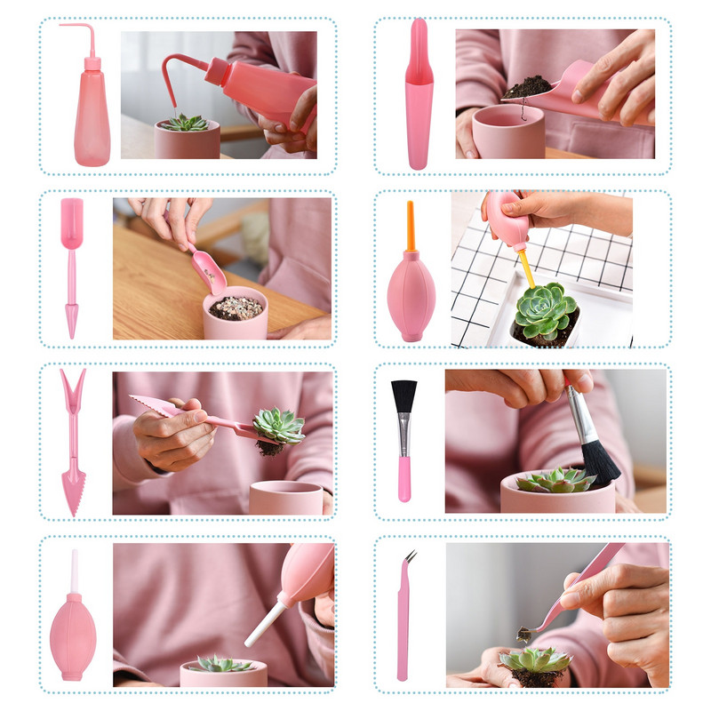 30 darabos mini kerti kéziszerszámok kültéri bonsai eszközök átültetése virágültetés, zamatos miniatűr kertészeti eszközök