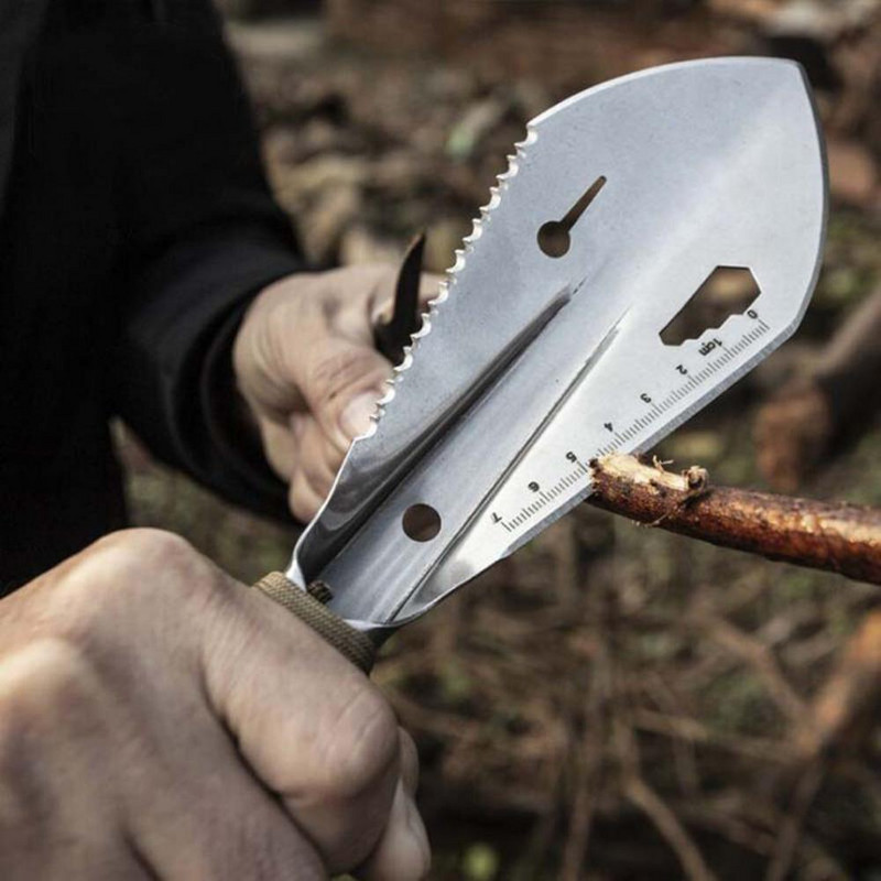 Lauko kastuvas Didelio atsparumo deformaciją stabdantis nerūdijančio plieno kempingas Mažas kastuvas stovyklavimui