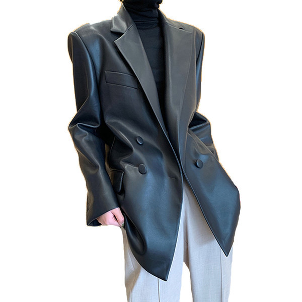 Geaca lunga de piele de dama