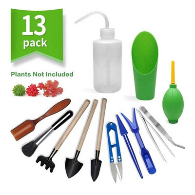 12/13 buc Kit de jardiniere de grădină Instrumente pentru plante suculente Mini Set de instrumente de mână de grădină pentru interior Bonsai Instrument miniatural pentru răsaduri pentru transplant