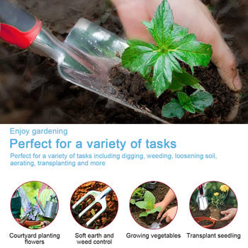 Комплект градински инструменти Ръчен комплект от неръждаема стомана Комплект за градинарство включва ръчна мистрия Мистрия за трансплантация и култиватор Ръчно гребло
