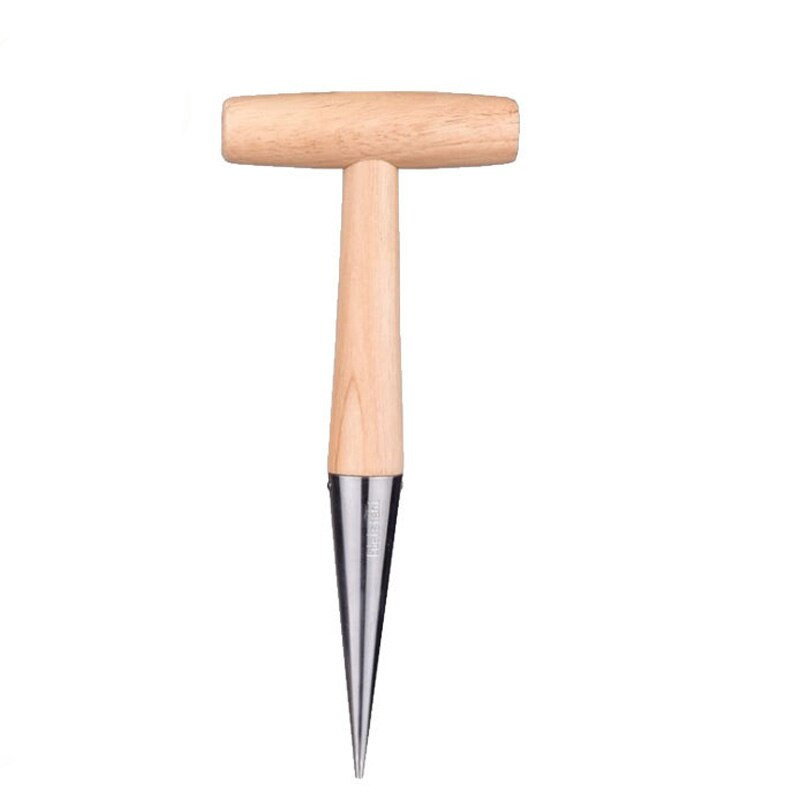 Perforatoare din oțel inoxidabil, din lemn, cultivare durabilă, migrație în aer liber, scroafă, mâner din lemn, unelte practice de grădină.