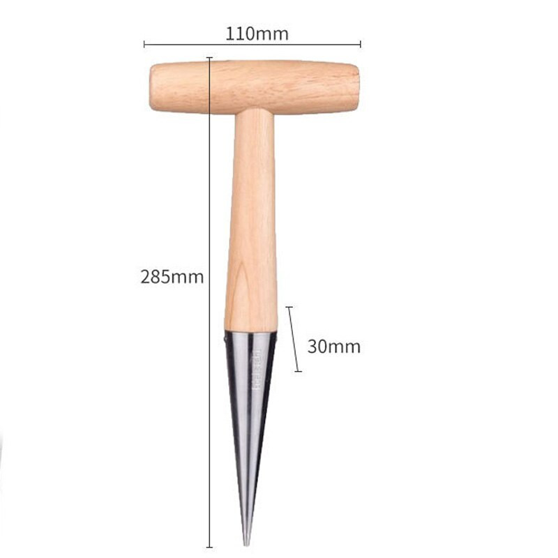 Perforatoare din oțel inoxidabil, din lemn, cultivare durabilă, migrație în aer liber, scroafă, mâner din lemn, unelte practice de grădină.