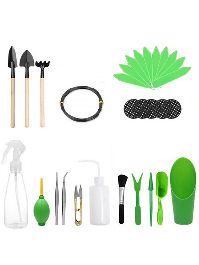 Sodo įrankių rinkinys vazoninės žirklės Purškimo butelis sodinukų atidarytuvas Laistymas Dirvožemis Kastuvas Vazoninis genėjimo cilindras Kastuvas