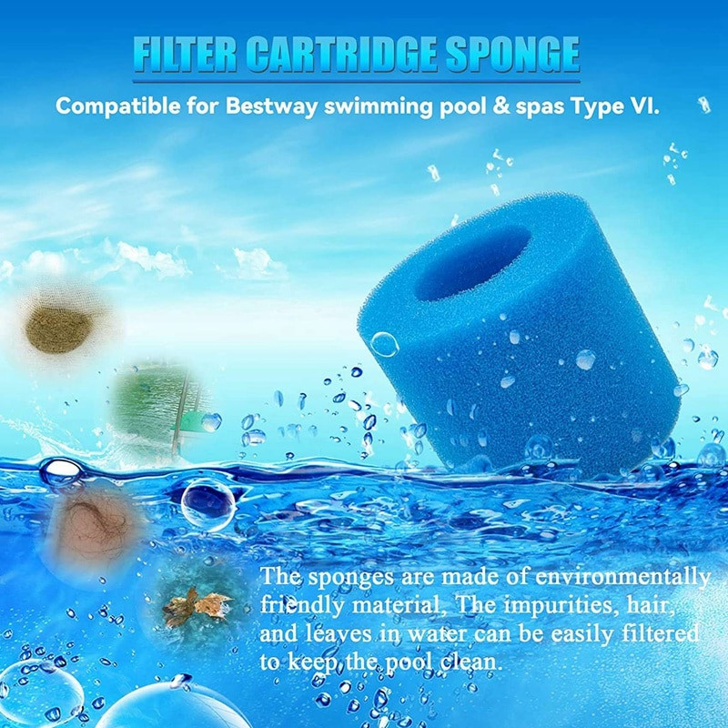 Cartuș de burete tip VI pentru Coleman SaluSpa pentru Bestway Spa Filtru de schimb pentru SaluSpa pentru pompa de filtru Lay-Z Spa