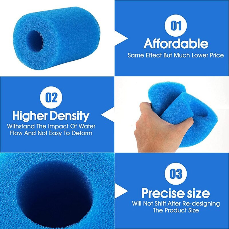 4-balenie filtračných vložiek do bazéna typu I pre bazénové čerpadlo Bestway/Intex, filtračný filter do bazéna, opakovane použiteľná umývateľná špongia do čerpadla