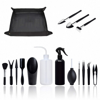 16 бр. Комплект инструменти за сукулентни растения Мини градински инструменти за ръчно трансплантиране Миниатюрен комплект за засаждане за грижа за миниатюрни растения на закрито