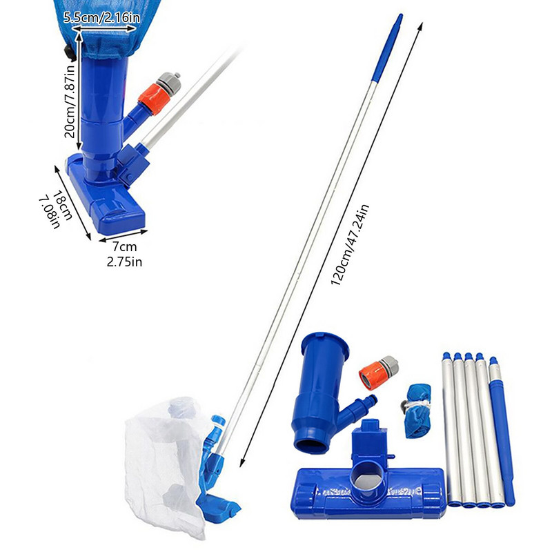 Nešiojamo baseino valymo rinkinio priedai Vandens priežiūros valiklio įrankiai su siurbimo galvute Skimmer Tinklo dozavimo įtaisas
