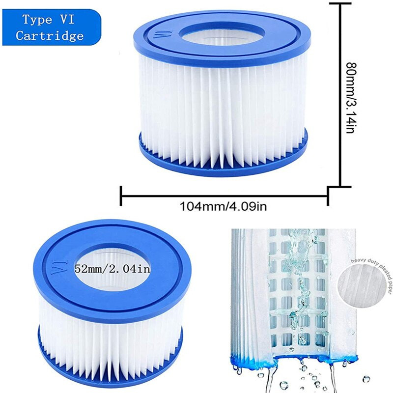8 ks bazénový filter pre vírivku Bestway filter pre Coleman Saluspa filtračné čerpadlo typ kazety balenie umývateľný filter