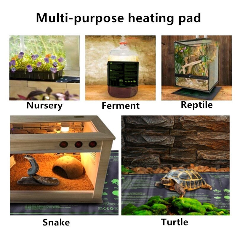 Sodinukų šildymo kilimėlis 50x25cm vandeniui atsparus augalų sėklų daiginimo dauginimas kloninis starteris 110V/220V sodo reikmenys 1 vnt.