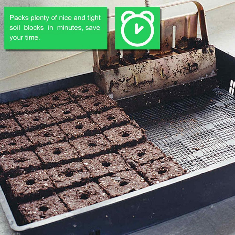 2 colių rankinis dirvožemio blokatorius, plieninis rankinis dirvožemio blokų gamintojas su rankena augalų dirvožemio blokavimo įrankis, skirtas sodinukams Sta Z9E7