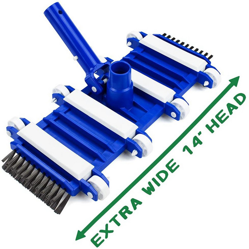 14 colių baseino valymo siurbimo galvutė Dulkių siurbimo galvutė apačioje Lanksčios valymo priemonės su šoniniais šereliais