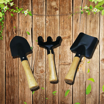 Преносима мини лопата с дървена дръжка Многофункционална метална лопата Практични градински инструменти за градински двор RERI889