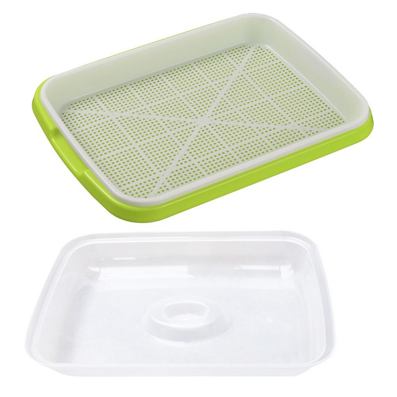 1 set Set de germinare Tavă de germinare fără pământ cu capac Tavă de germinare hidroponică pentru iarbă de grâu, soia Mung