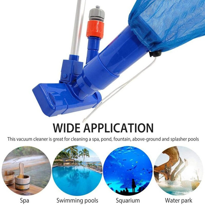 Aspirator cu jet pentru piscina spa cu perie si stalp, pentru piscine supraterane si gonflabile, spa, iaz, cascada