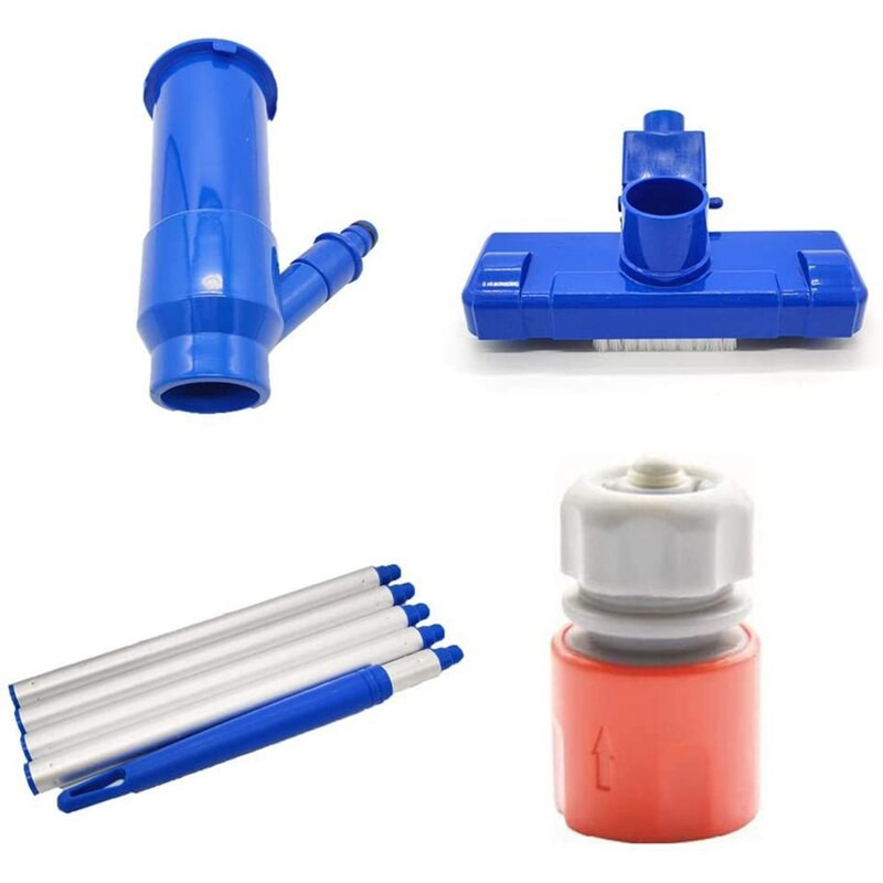 Aspirator cu jet pentru piscina spa cu perie si stalp, pentru piscine supraterane si gonflabile, spa, iaz, cascada