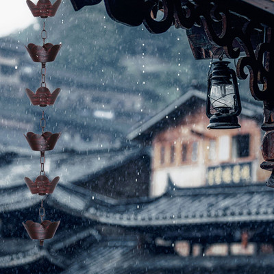 1 м метална дъждовна верига с форма на венчелистчета, камбанки и чаши Дъждоуловител за декорация на улуци на покрива, метална дренажна дъждовна верига, инструмент за водосточна тръба
