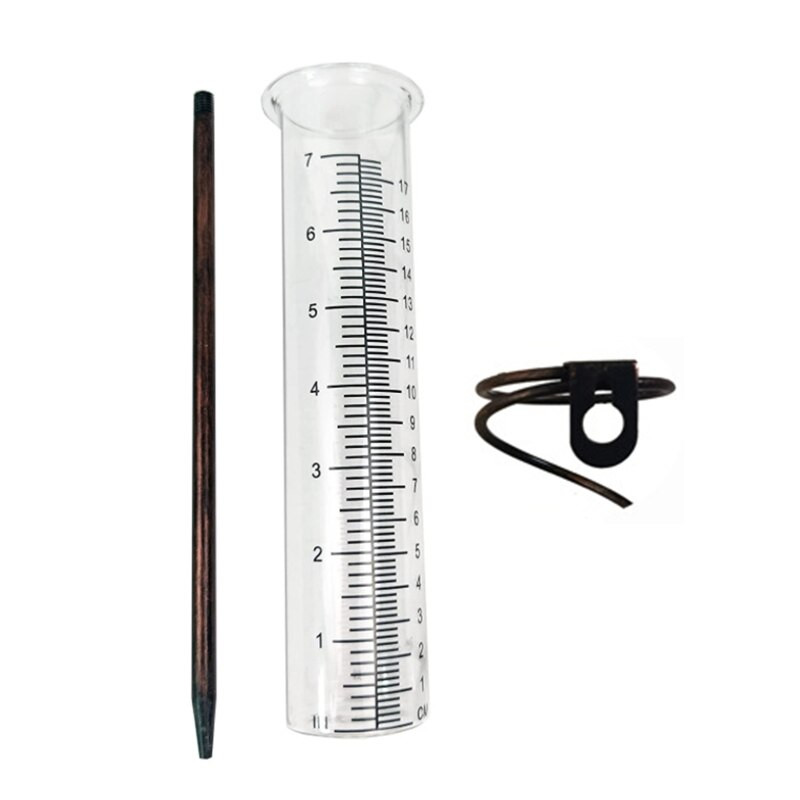 17,72 colio lietaus matuoklis lauko lietaus matuoklis lietaus vandens kolektorius su stikliniu vamzdeliu, skirtas namų sodo kiemo kiemo dekoravimui