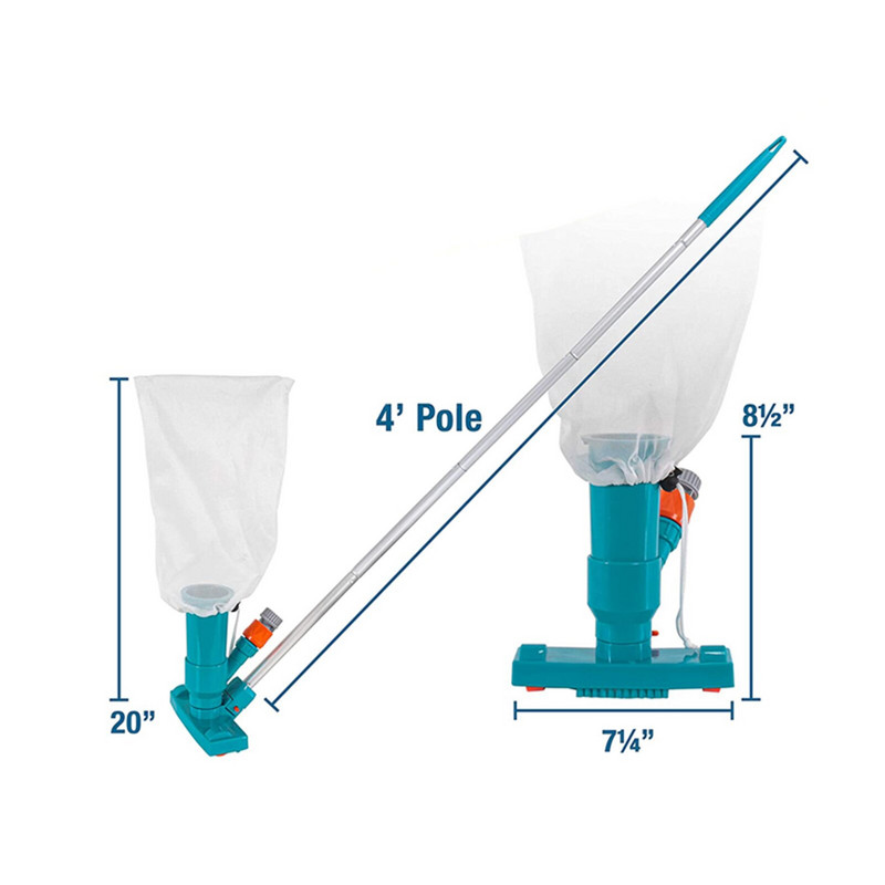 Siurbiamasis baseino valiklis Baseino valymo šepetys Baseino dulkių siurblys su galingu siurbimo baseino valikliu su nuimamu teleskopiniu strypu