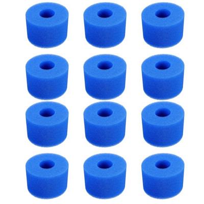 12 vnt. baseino putplasčio kempinė, skirta Intex S1 Daugkartinio naudojimo plaunama bioputų valiklis baseino putplasčio plaukimo priedas