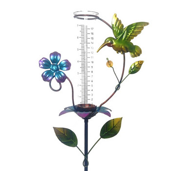 Βροχόμετρο εξωτερικού χώρου Κολίμπρι Λουλούδι Γλυπτό Διακόσμηση Ενοικίαση Δώρα Βροχόμετρο με πάσσαλο για την αυλή