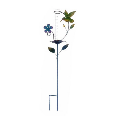 Βροχόμετρο εξωτερικού χώρου Κολίμπρι Λουλούδι Γλυπτό Διακόσμηση Ενοικίαση Δώρα Βροχόμετρο με πάσσαλο για την αυλή
