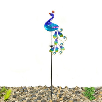 Дъждомер Външен градински метален декоративен кол с водоустойчива стъклена голяма тръба Дъждомер за дворна градина Вътрешна морава