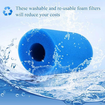 8 бр. Филтърна гъба от пяна за Intex тип A за многократна употреба, миещи се аксесоари за филтър за аквариум
