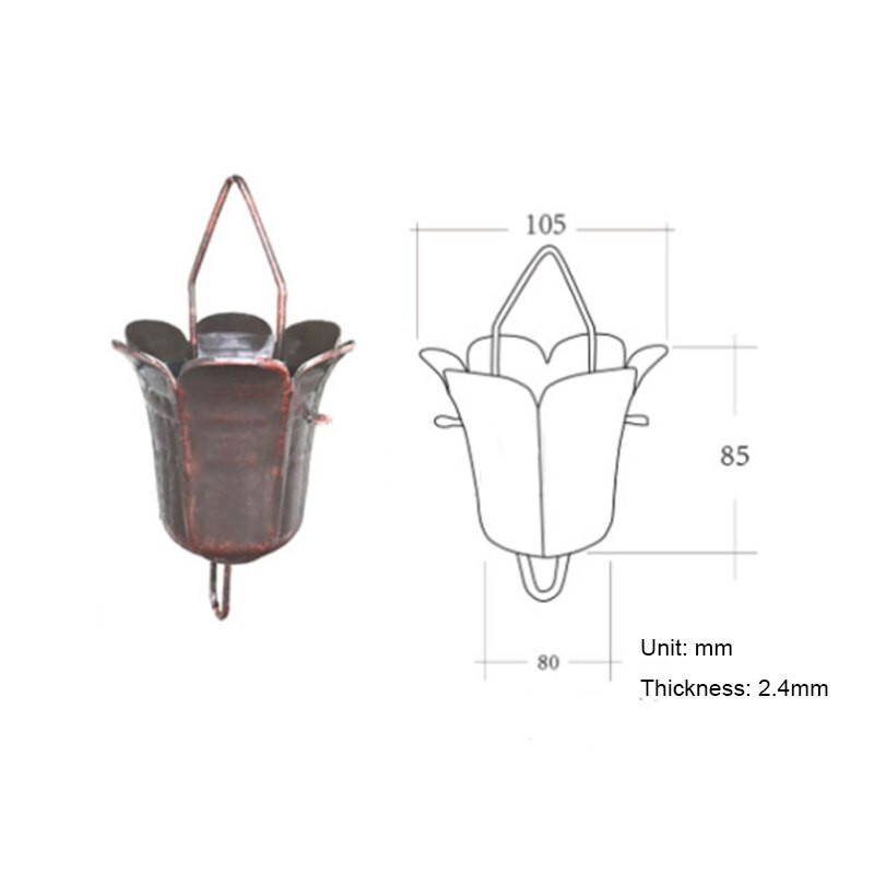 1 m aliuminio lydinio dekoratyvinis kanalizacijos lietaus grandinės karnizas Metalinis vandens kreiptuvas vila Kiemo vandens kreiptuvas lietaus grandinės kraštovaizdis