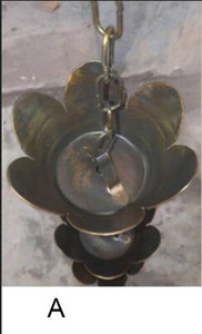 1 m aliuminio lydinio japoniško stiliaus šventyklos dekoravimo vadovas Lietaus varpelio kanalizacijos grandinė Žiedlapio puodelio žiedo karnizo vandens lašanti lietaus grandinė