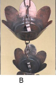 1 m aliuminio lydinio japoniško stiliaus šventyklos dekoravimo vadovas Lietaus varpelio kanalizacijos grandinė Žiedlapio puodelio žiedo karnizo vandens lašanti lietaus grandinė