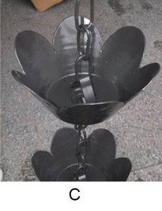 1 m aliuminio lydinio japoniško stiliaus šventyklos dekoravimo vadovas Lietaus varpelio kanalizacijos grandinė Žiedlapio puodelio žiedo karnizo vandens lašanti lietaus grandinė