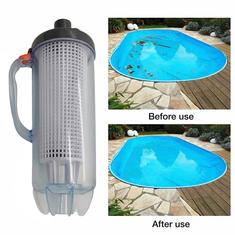 2021 Aspiratoare automate cu aspirator pentru frunze pentru piscină cu coș cu plasă Durabil cu adaptor conector pentru furtun