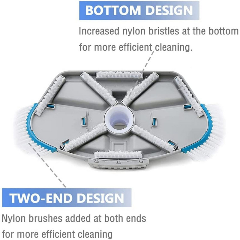 Baseino plytelių šepetys Baseino sienų šepetys su greitomis žarnų jungtimis Baseino valymo šepetys sienoms valyti plyteles grindims baseino šepetys