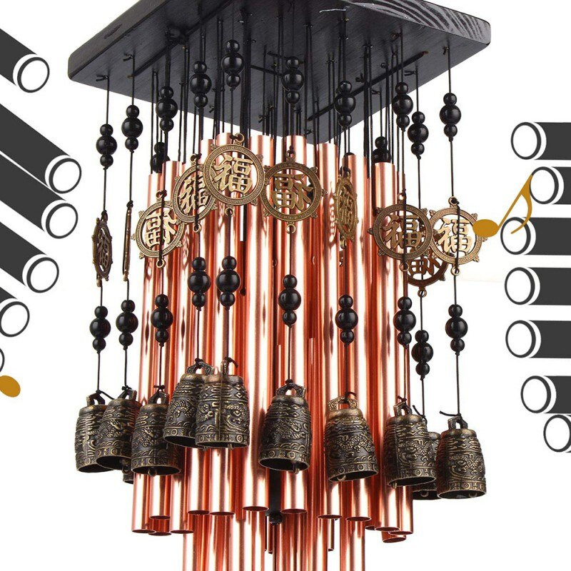 Εσωτερικός εξωτερικός χώρος 28 μεταλλικοί σωλήνες Χάλκινο κουδούνι Big Wind Chime Καταπραϋντικές μελωδίες Βεράντα Διακόσμηση εκκλησίας κήπου