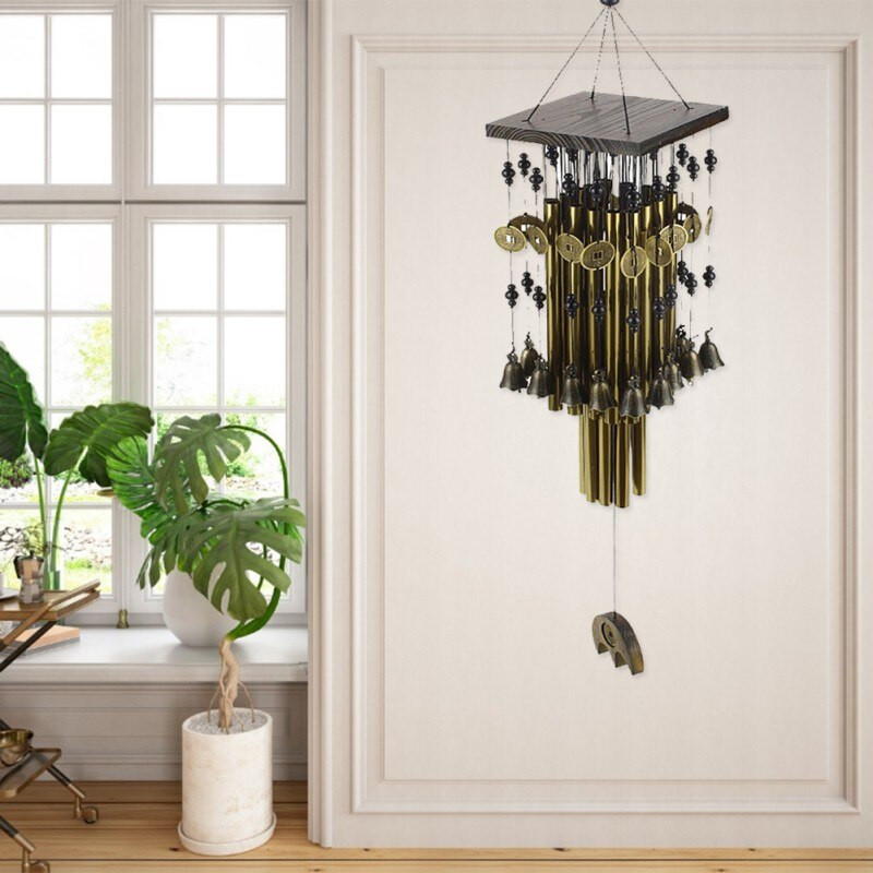 Εσωτερικός εξωτερικός χώρος 28 μεταλλικοί σωλήνες Χάλκινο κουδούνι Big Wind Chime Καταπραϋντικές μελωδίες Βεράντα Διακόσμηση εκκλησίας κήπου