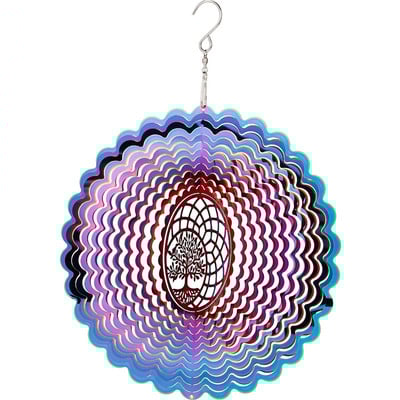 Големи 3D цветни вятърни камбанки Ветровъртач с въртене на 360 градуса Метални вятърни скулптури Спирални ловители на вятър за градина